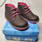 NOS Natural Steps Utility Boots Toddler Size 8 Shoes Grunge Wear AXLE Brown Pink