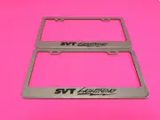 2x SVT LIGHTNING - STAINLESS STEEL Chrome Metal License Plate Frame /Screw caps* (for: Ford)