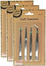 [12PCE] Krafters Korner Craft Tweezers hobby building tools for arts project high precision jewelry nail picking tools