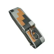 Replacement Strap Crossbody Travel Bag Silver Tone Hardware Gray Geometric