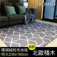 在飛比找momo購物網優惠-【TROMSO】珊瑚絨短毛地毯-特大B北歐積木(230x16