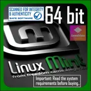 Windows Alternative OS LINUX MINT 22 Cinnamon (64bit) BOOTABLE Physical Disc.