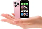 Mini Phone,Mini Smartphone for Kids,3.0" HD Screen, 2GB RAM + 16GB ROM,Face ID,Tiny,Compact WIFI Backup Mobile Phones for Kids World's Smallest Phone-Pink