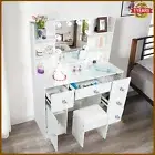 Dressing Table Makeup Mirrored Lighting Vanity Dresser Set Bedroom with Stool