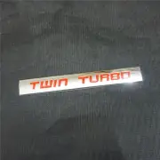 1x Red Chrome Silver TWIN TURBO Metal Badge Sticker Emblem Decal 3D Engine Sport (for: MG)