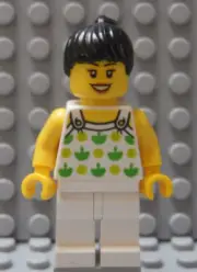 LEGO Contempory Girl Female Woman Summer Top White Legs Smile and Black Ponytail