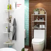 4 Tier Adjustable Bathroom Shower Caddy Corner Shelf Storage Rack Over Toilet