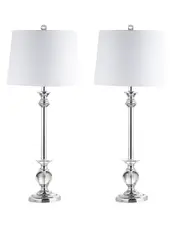JONATHAN Y Set of 2 Elizabeth 33in Crystal Metal LED Table Lamps