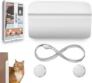 MOMOGEE Automatic Pet Door Two-Way Free Access Cat/Dog Door No Drilling Easy Installation Anti-Door Closure Design for Indoor/Outdoor Use Safe Durable Plastic for Puppy/Kitten