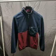 Patagonia Microdini 1/2-Zip Fleece Regular Fit Pullover Red Blue Size S Small