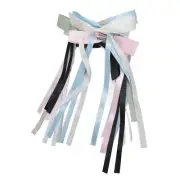 6Pcs Hair Bow Clips Women Girls Bowknot Tassel Claw Ribbon Barrettes Pack Wi ADS