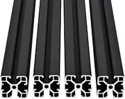 4PCS T Slot 4040 Aluminum Extrusion Profile 37.4'',European Standard Anodized Linear Rail for 3D Printer Parts and CNC DIY 500mm Black(19.7inch)