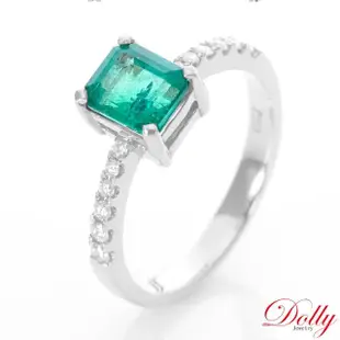 【DOLLY】18K金 天然哥倫比亞祖母綠1.40克拉鑽石戒指