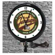Dads Garage Lighted Wall Mounted Gas Pump Globe Advertising Style Quartz Clock