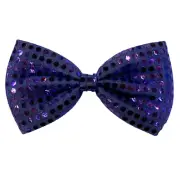 1pce Jumbo Sequined Bow Tie - 10x18cm Kids or Adults Parties and Fancy Dress - B