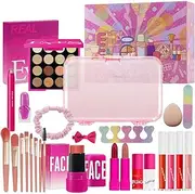 Makeup Sets | Eyeshadow Palette Blush Stick Lipstick Set | Smudge-Proof Beauty Make up Kit for Beginners Women Girls