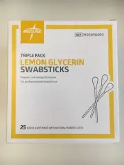 Medline- Lemon Glycerin SwabSticks | 1 Box= 25 packs/ (3 ct/pk)