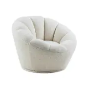 Chloe Modern Accent Lounge Swivel Arm Chair - White