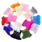 2M Dyed Stripped Goose Feathers Trim Coque for Wedding Dance Dress Decor DIY Art