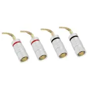 Flex Pin Banana Plugs Gold-Plated Insulated Red Black 4Pcs