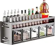 Condiment Rack, Condiment Rack Organizer | Wall Mount Condiment Rack Holder - Large Capacity Bathroom Racks, Multifunction Storage Rack