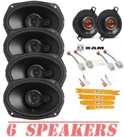 JBL 420Watt 6x9" Front & Rear Door Speakers & 3.5" Dash for 2009-2023 Dodge RAM