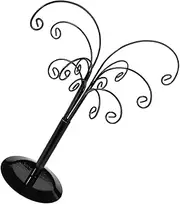 LIFKOME Earring Stand Organizer Desk Topper Table Jewelry Holder Balls Bauble Wire Hook Earring Tree Metal Earring Hanger Christmas Decor Earrings Rack Necklace Wrought Iron Shelf