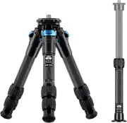 Lightweight Carbon Fiber Mini Travel Tripod with Two-Section Center Column, Max