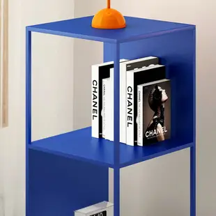 摩登JIANFA設計克萊因藍色落地置物架書架小書柜客廳轉角邊幾茶幾