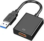 USB to HDMI Adapter, USB 3.0 to HDMI 1080P Video Audio Converter Connect PC, Laptop to Monitor, Support Windows XP 7/8/8.1/10/11