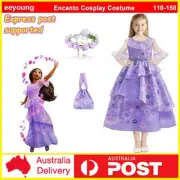 Girls Encanto Isabella Dress Princess Cosplay Costume Kids Book Week Fancy Dress