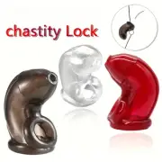 Male Soft Silicon Chastity Cage Cock Ring Cuckold Lockdown JJ Lock Sperm Set SM