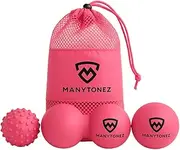 Massage Ball Set - Lacrosse, Spiky, Peanut Balls - for Trigger Point, Physical Therapy, Myofascial Release, Deep Tissue Pressure Point - of Back, Foot, Shoulder Muscle