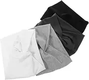 [Abaodam] Non-Slip Yoga Headband Set 4 Pack Wide Elastic Sports Headbands for Women Head Wraps Hair Accessories Black White Grey