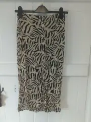 OASIS LADIES ZEBRA PRINT BUTTON FRONT MIDI SKIRT NEW (ref 406)