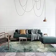 Rugs Living Room,Large Washable Soft Short Pile Rugs Non Slip for Bedroom Kitchen Office Dining Room Abstract Watercolor Painting Green, 200 x 300 cm