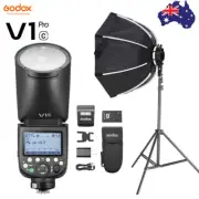 Godox V1Pro C TTL HSS Round Head Flash For Canon + 65cm Softbox + Light Stand