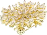 [WESIEVYA] Beautiful Zircon Snowflake Brooch for Women Elegant Chest Pin with Unique Snowflake Design Luxurious Lightweight Accessory for Weddings Birthdays and Everyday Wear