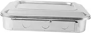Amosfun 1PC Stainless Steel Soaking Tray Box with Cover Reliable Disinfecting for Nail Tools and Instruments Easy to Clean Design for Salons and Home Use