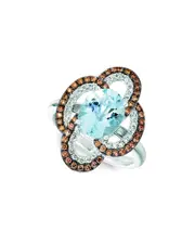 Le Vian Curve 14K 2.61 ct. tw. Diamond & Aquamarine Half-Eternity Ring