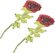 DOITOOL 2Pcs Sequin Rose Patches for Clothing Creative DIY Sew Applique Embellishments for Bags Shoes Hats and Craft Projects