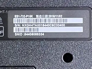 故障品ACER宏碁(NBF1)ES1-732 P15K 17吋 Puntium N4200筆記型電腦(黑色)不開機