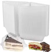 150 Cake Slice Boxes Individual Cupcake Case Clear Plastic Food Container↜