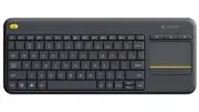Logitech Wireless Keyboard K400 Plus, Black, USB Receiver, Inbuilt Touch Pad (Po