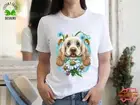 Floral Dog T-Shirt Cocker Spaniel T-Shirt Dog Mom Shirt Dog Lover