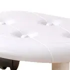 Imitation Leather Pulley Low Stool Home Living Room Children With Wheels White
