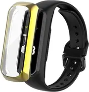 Turnwin intended for Samsung Galaxy Fit 2 SM-R220 Screen Protector Case, Full of Cover Galaxy Fit 2 TPU Soft Flexible TPU Silicone Shock-Proof and Scratch-Resistant Protector Cover Case intended for Samsung Galaxy Fit 2 SM-R220 Smartwatch (Gold)