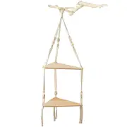 NNEOBA Boho Wood Hanging Shelf - Stylish Home Decor Shelves on Wall