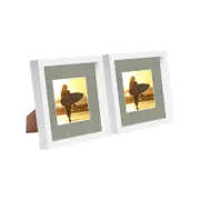 Nicola Spring 8" x 8" White 3D Box Photo Frames - 4" x 4" Mount - Pack of 2