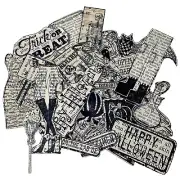 Lot 45 Halloween Ephemera Craft Die Cuts mq Junk Journal Scrapbooking Book Page